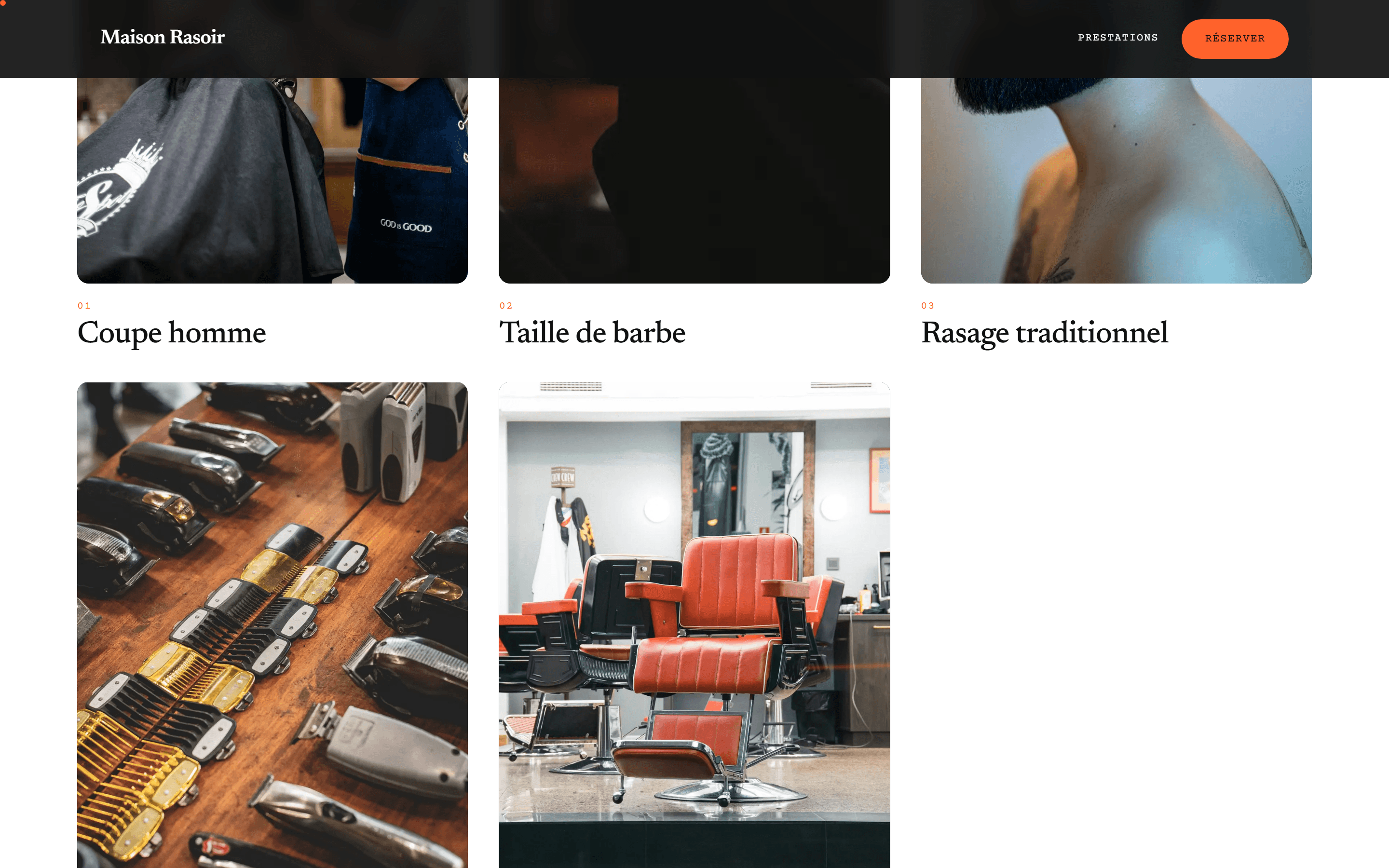 Site barbier — version ordinateur