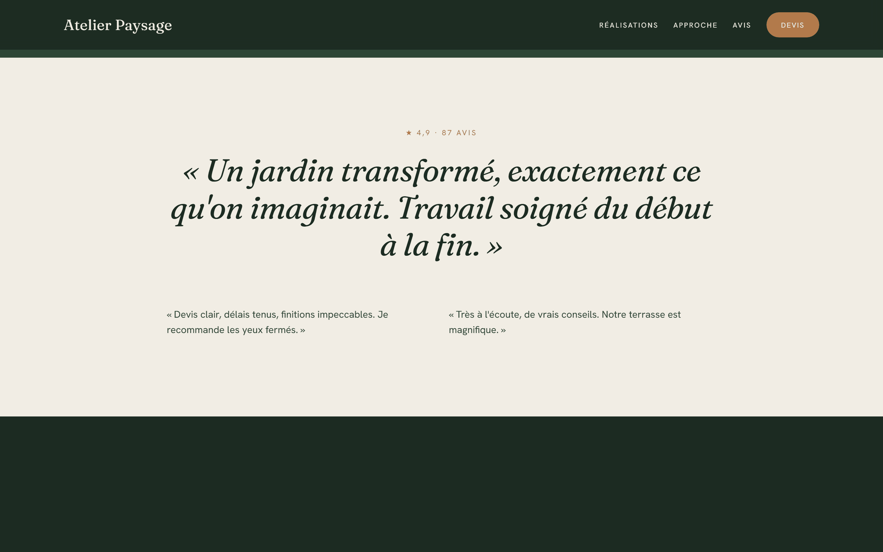 Site paysagiste — encore une section