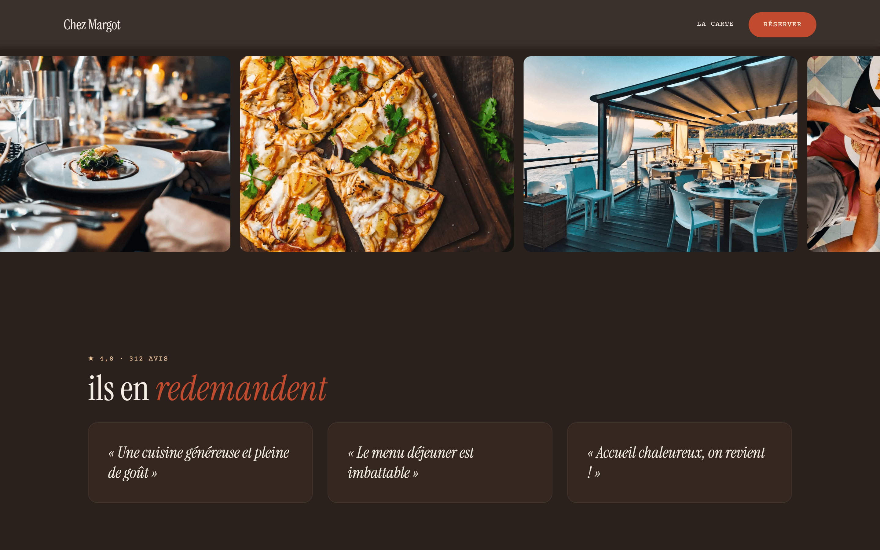 Site restaurant — autre section